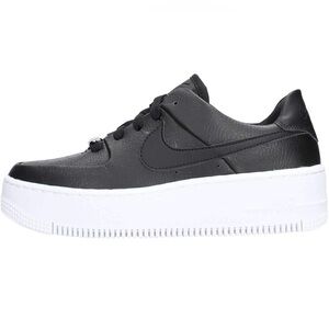Nike Women’s Black Leather Platform Sneakers with White Sole